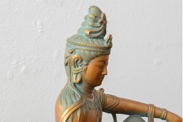 大仏師　長田晴山　一葉観音　ブロンズ像　487/950(R-052571)