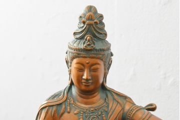 大仏師　長田晴山　一葉観音　ブロンズ像　487/950(R-052571)