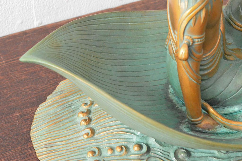 大仏師　長田晴山　一葉観音　ブロンズ像　487/950(R-052571)