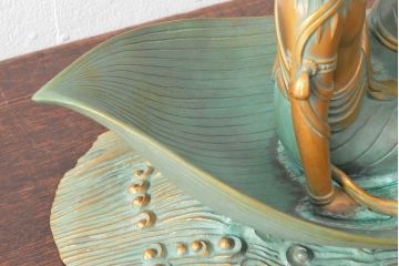 大仏師　長田晴山　一葉観音　ブロンズ像　487/950(R-052571)