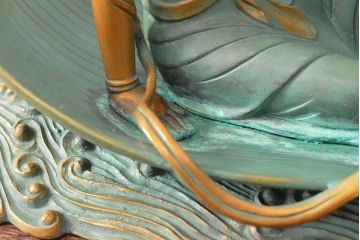 大仏師　長田晴山　一葉観音　ブロンズ像　487/950(R-052571)