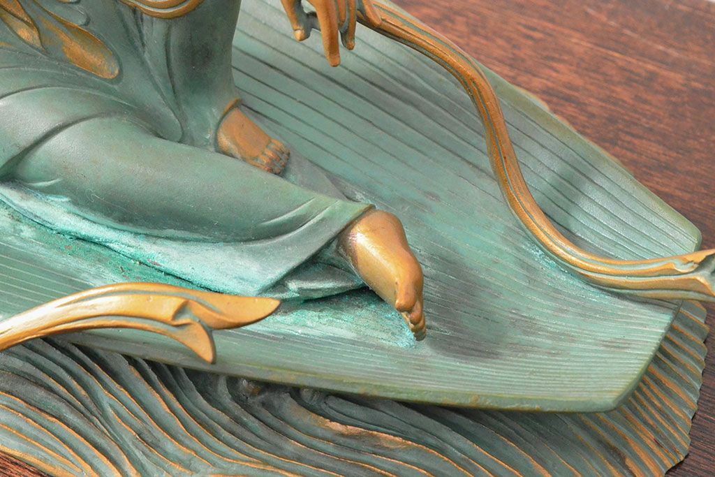 大仏師　長田晴山　一葉観音　ブロンズ像　487/950(R-052571)