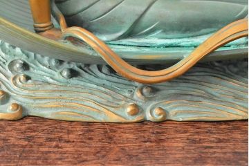 大仏師　長田晴山　一葉観音　ブロンズ像　487/950(R-052571)