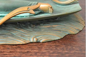 大仏師　長田晴山　一葉観音　ブロンズ像　487/950(R-052571)