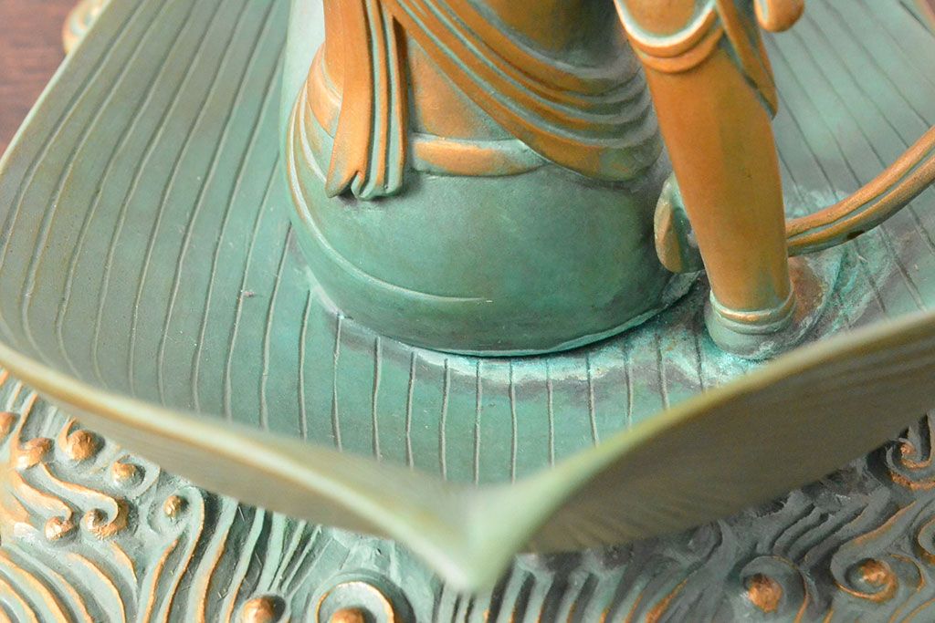 大仏師　長田晴山　一葉観音　ブロンズ像　487/950(R-052571)