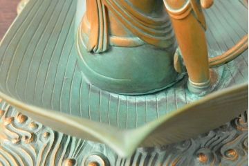 大仏師　長田晴山　一葉観音　ブロンズ像　487/950(R-052571)