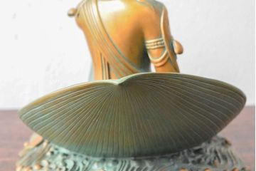 大仏師　長田晴山　一葉観音　ブロンズ像　487/950(R-052571)