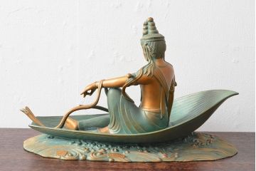 大仏師　長田晴山　一葉観音　ブロンズ像　487/950(R-052571)