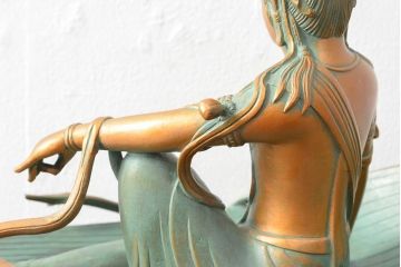 大仏師　長田晴山　一葉観音　ブロンズ像　487/950(R-052571)