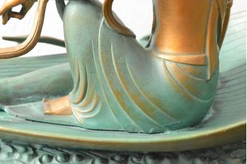 大仏師　長田晴山　一葉観音　ブロンズ像　487/950(R-052571)