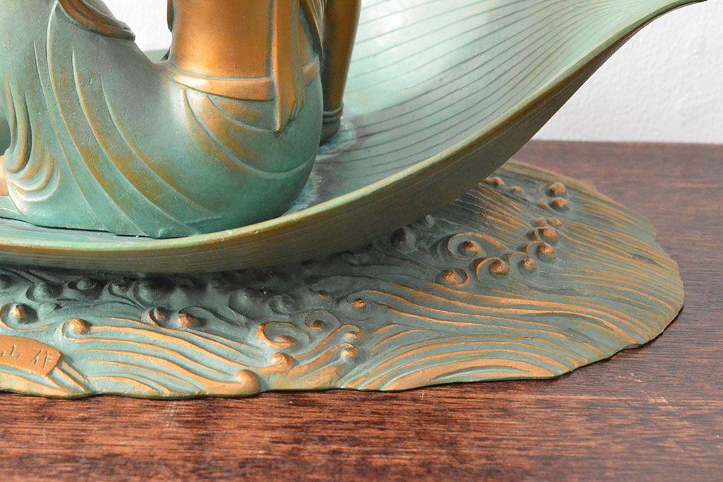 大仏師　長田晴山　一葉観音　ブロンズ像　487/950(R-052571)