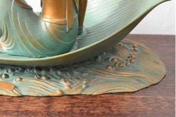 大仏師　長田晴山　一葉観音　ブロンズ像　487/950(R-052571)