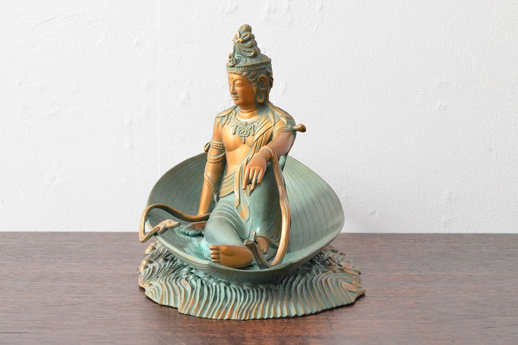 大仏師　長田晴山　一葉観音　ブロンズ像　487/950(R-052571)