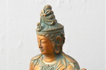 大仏師　長田晴山　一葉観音　ブロンズ像　487/950(R-052571)