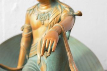 大仏師　長田晴山　一葉観音　ブロンズ像　487/950(R-052571)