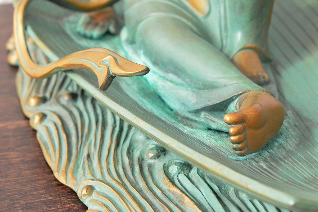 大仏師　長田晴山　一葉観音　ブロンズ像　487/950(R-052571)