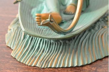 大仏師　長田晴山　一葉観音　ブロンズ像　487/950(R-052571)