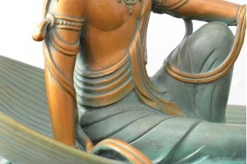 大仏師　長田晴山　一葉観音　ブロンズ像　487/950(R-052571)