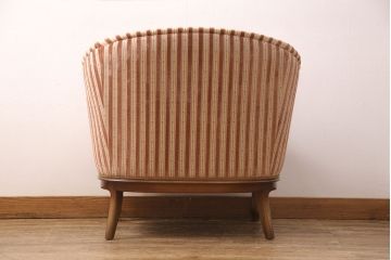 中古　美品　神戸洋家具　メープル不二屋　ころんとした可愛いデザインが魅力の1人掛けソファ(ラウンジチェア、1P、一人掛け)(R-052572)