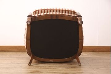 中古　美品　神戸洋家具　メープル不二屋　ころんとした可愛いデザインが魅力の1人掛けソファ(ラウンジチェア、1P、一人掛け)(R-052572)