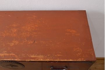 中古　前面ケヤキ材　モダンな空間にも取り入れやすい相馬箪笥・上段(和箪笥、重ね箪笥、衣装箪笥、引き出し、チェスト)(R-052574)