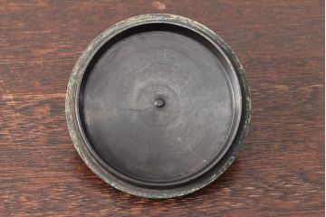 明治〜大正　銅製銅壷(湯釜、陽刻、茶道具、銅壺)(R-052577)