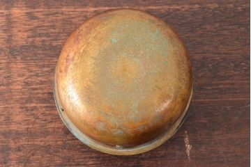 明治〜大正　銅製銅壷(湯釜、陽刻、茶道具、銅壺)(R-052577)