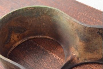 明治〜大正　銅製銅壷(湯釜、陽刻、茶道具、銅壺)(R-052577)