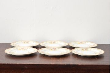 オールドノリタケ　Noritake　ケーキプレート6枚(お皿、戦前、洋食器)(R-052582)