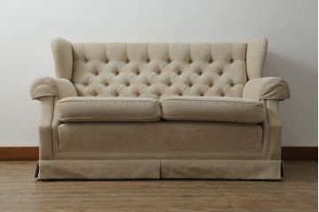 中古　極美品　横浜ダニエル(daniel)　Cougar(クーガー)　温かみのある色合いがかわいらしいラブシート(定価約60万円)(2人掛けソファ、2P)(R-052583)