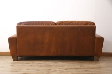 中古　ACME Furniture(アクメファニチャー)　FRESNO(フレスノ)　使い込まれた本革がヴィンテージスタイルによく馴染む3人掛けソファ(定価約30万円)(三人掛けソファ、3P)(R-052586)