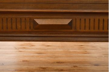 高級品　イギリスアンティーク　マホガニー材　繊細な彫刻が美しい凝ったつくりの高級ベッドフレーム(ダブル)(R-052587)