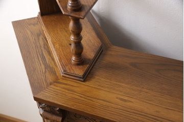 中古　美品　イギリス輸入家具　アンティーク調　大人の空間づくりにぴったりなバーカウンターセット(収納棚、飾り棚、キャビネット、アームチェア)(R-052589)