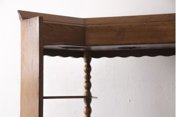 中古　美品　イギリス輸入家具　アンティーク調　大人の空間づくりにぴったりなバーカウンターセット(収納棚、飾り棚、キャビネット、アームチェア)(R-052589)