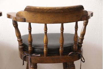 中古　美品　イギリス輸入家具　アンティーク調　大人の空間づくりにぴったりなバーカウンターセット(収納棚、飾り棚、キャビネット、アームチェア)(R-052589)
