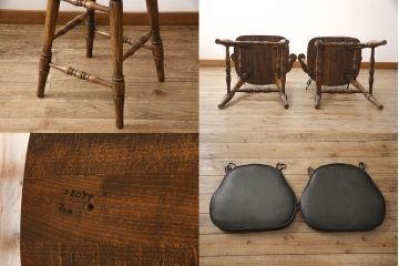 中古　美品　イギリス輸入家具　アンティーク調　大人の空間づくりにぴったりなバーカウンターセット(収納棚、飾り棚、キャビネット、アームチェア)(R-052589)