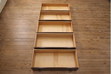 中古　美品　松本民芸家具　シックな佇まいが上質な空間づくりにぴったりなA型和タンスIV(引き出し、チェスト、整理箪笥)(定価約73万円)(R-052594)