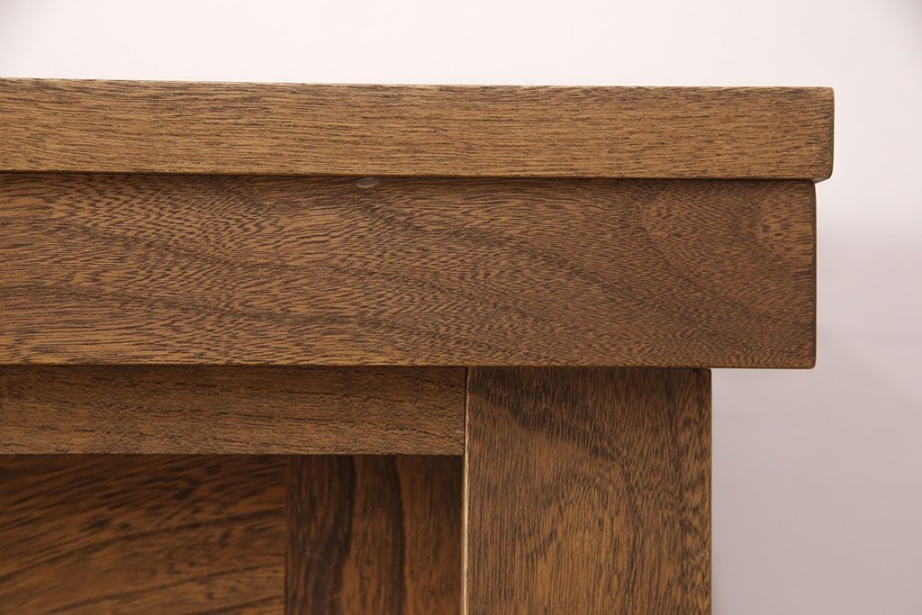 中古　美品　国産手造り家具　ケヤキ材製　品のある佇まいが上質な和の空間にぴったりな水屋箪笥(定価約66万円)(食器棚、収納棚、和風キャビネット、重ねタンス)(R-052598)