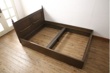 中古　美品　永田良介商店　クラシカルな佇まいが目を引くベッドフレーム(木製ベッド)(R-052602)
