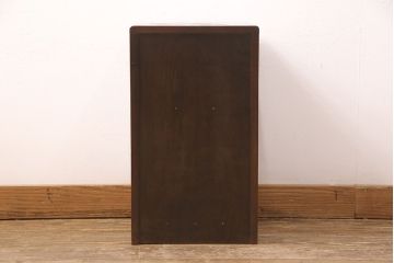 中古　伝統工芸　日光彫り　三種の花が楽しめる小引き出し(小物収納、卓上収納)(R-052609)