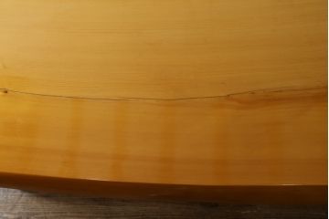 中古　美品　手造り国産家具　総ヒノキ材　木の美しさが感じられるシンプルなダイニングテーブル(作業台、食卓)(R-052612)