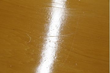 中古　美品　手造り国産家具　総ヒノキ材　木の美しさが感じられるシンプルなダイニングテーブル(作業台、食卓)(R-052612)