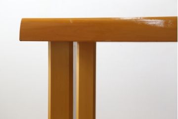 中古　美品　手造り国産家具　総ヒノキ材　木の美しさが感じられるシンプルなダイニングテーブル(作業台、食卓)(R-052612)