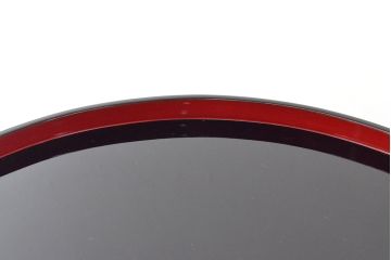 輪島塗　極上本堅地　木製半月膳5客(黒漆、平野漆器店)(R-052620)