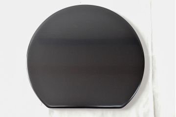 輪島塗　極上本堅地　木製半月膳5客(黒漆、平野漆器店)(R-052620)