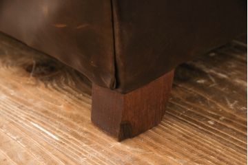 アメリカビンテージ　使い込まれた本革が味わい深い3人掛けソファ+オットマンセット(三人掛けソファ、3P、ヴィンテージ)(R-052625)