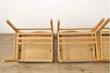 北欧ビンテージ　ビーチ材　ナチュラルなお部屋づくりにぴったりなダイニングチェア4脚セット(イス、椅子、ヴィンテージ)(R-052636)