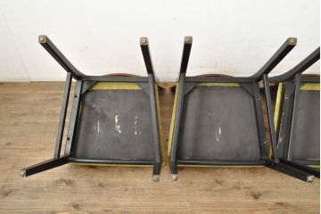 北欧ビンテージ　スタイリッシュなデザインが魅力的なダイニングチェア4脚セット(イス、椅子、ヴィンテージ)(R-052639)