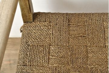 ビンテージ家具　北欧家具　エルム材　ペーパーコード　優しげで素朴な雰囲気が魅力のアームチェア(ダイニングチェア、ヴィンテージ)(R-052642)