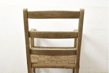 ビンテージ家具　北欧家具　エルム材　ペーパーコード　優しげで素朴な雰囲気が魅力のアームチェア(ダイニングチェア、ヴィンテージ)(R-052642)
